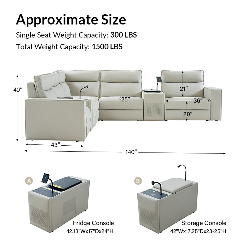 EliteNest Smart Reclining Theater Sofa with Built-in Bluetooth Speakers - Luxury Home Theater Seating for Movie Nights & Gaming Setup