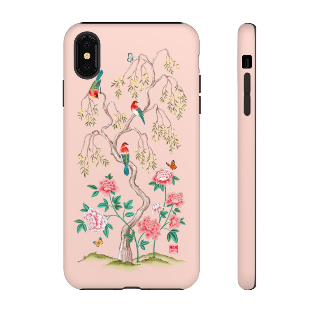 Suzhou Blossom Pink Phone Case - Elegant Floral Design for iPhone 15/14/13/12/11 Pro Max XR XS - Soft TPU Shockproof Protective Cover - Perfect for Daily Use, Travel & Gifting
