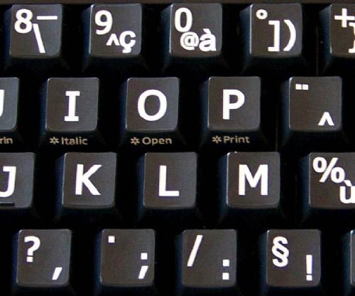 AZERTY Keyboard Stickers - Large Black Lettering for Desktop, Laptop & Notebook - French Layout (Uppercase) - Perfect for Typing, Coding & Multilingual Use