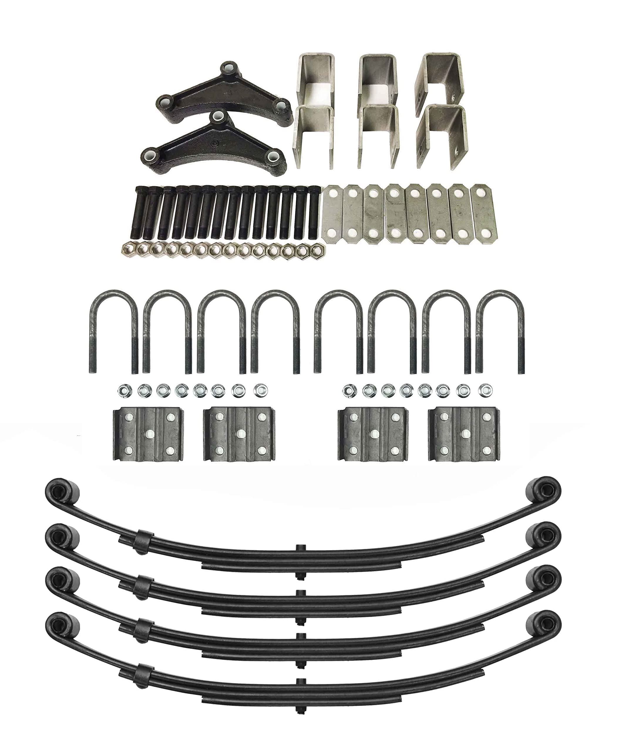 4000lbs Tandem Trailer Axle Suspension Kit with 2000# Springs & U-Bolt Hanger Kit - Heavy Duty Replacement for Boat, Utility, and Cargo Trailers - Perfect for Towing, Hauling, and Off-Road Adventures