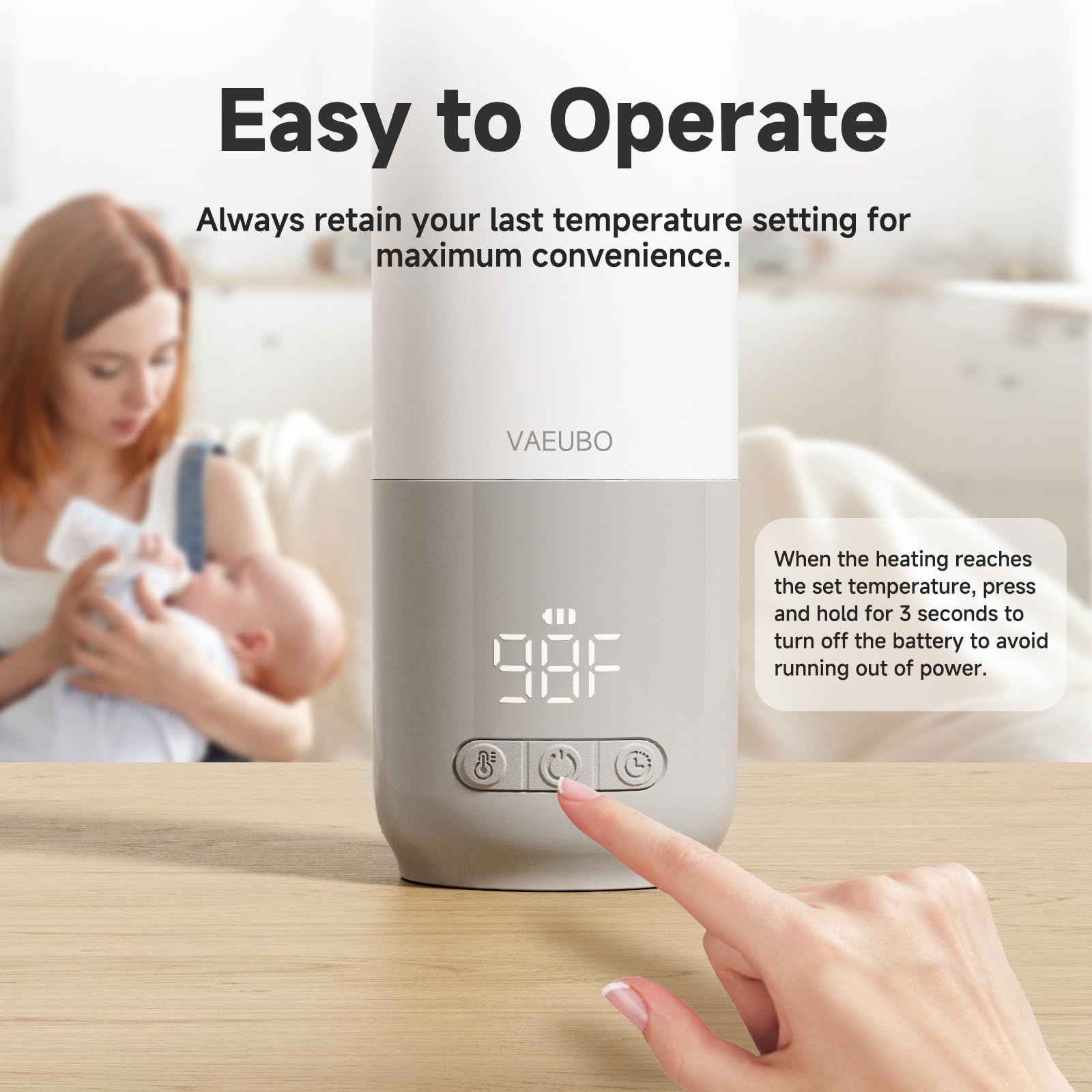 Portable Baby Bottle Warmer - 12oz Nano Film Heating with Fast Charging, 55W Power & 9000mAh Battery - Anti-Dry & Anti-Burn for Travel, Breast Milk & Formula - Perfect for On-the-Go Parents, Road Trips & Outdoor Feeding