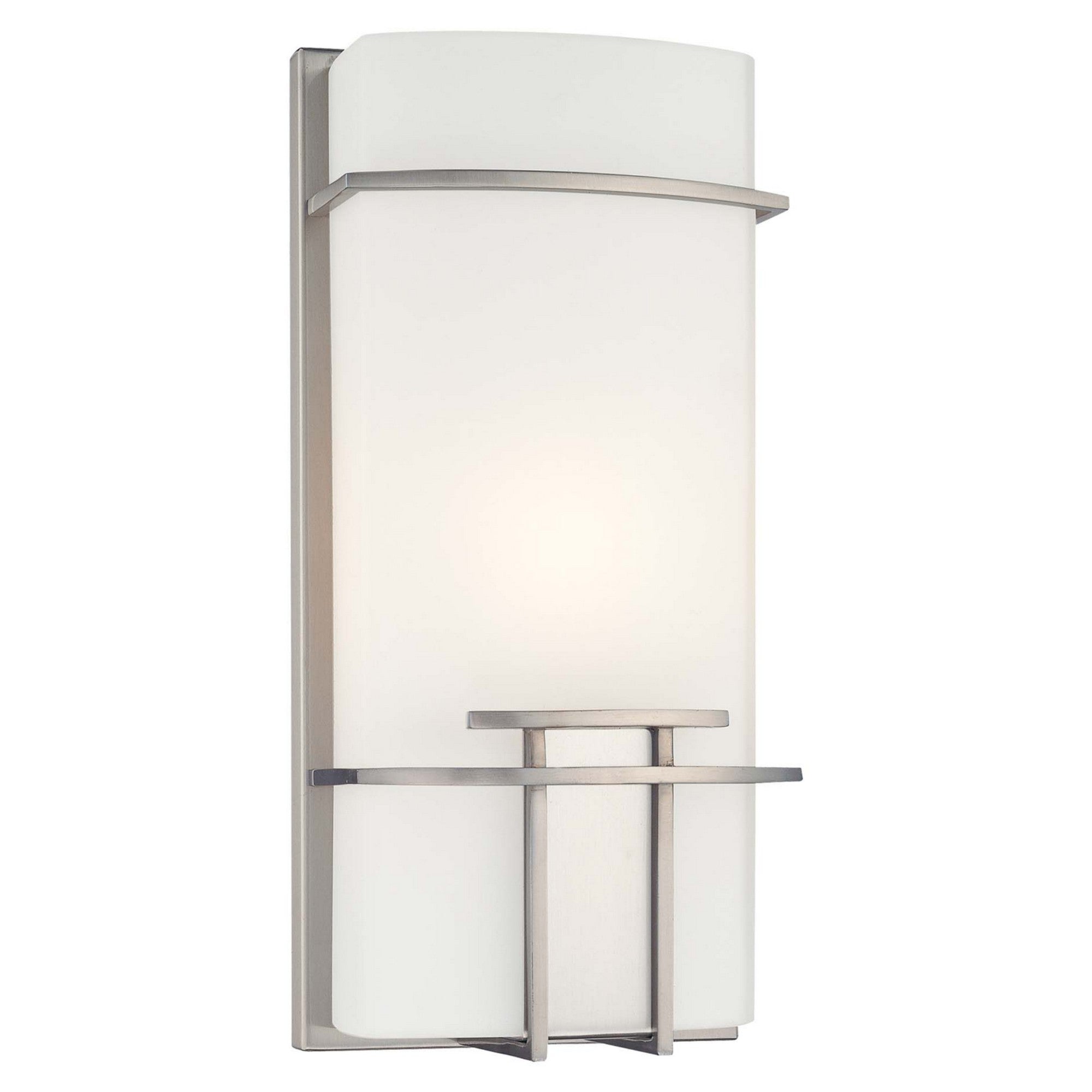 14 Inch Wall Light Fixture - Brushed Nickel Finish - Modern Sconce for Bedroom, Living Room, or Hallway Lighting