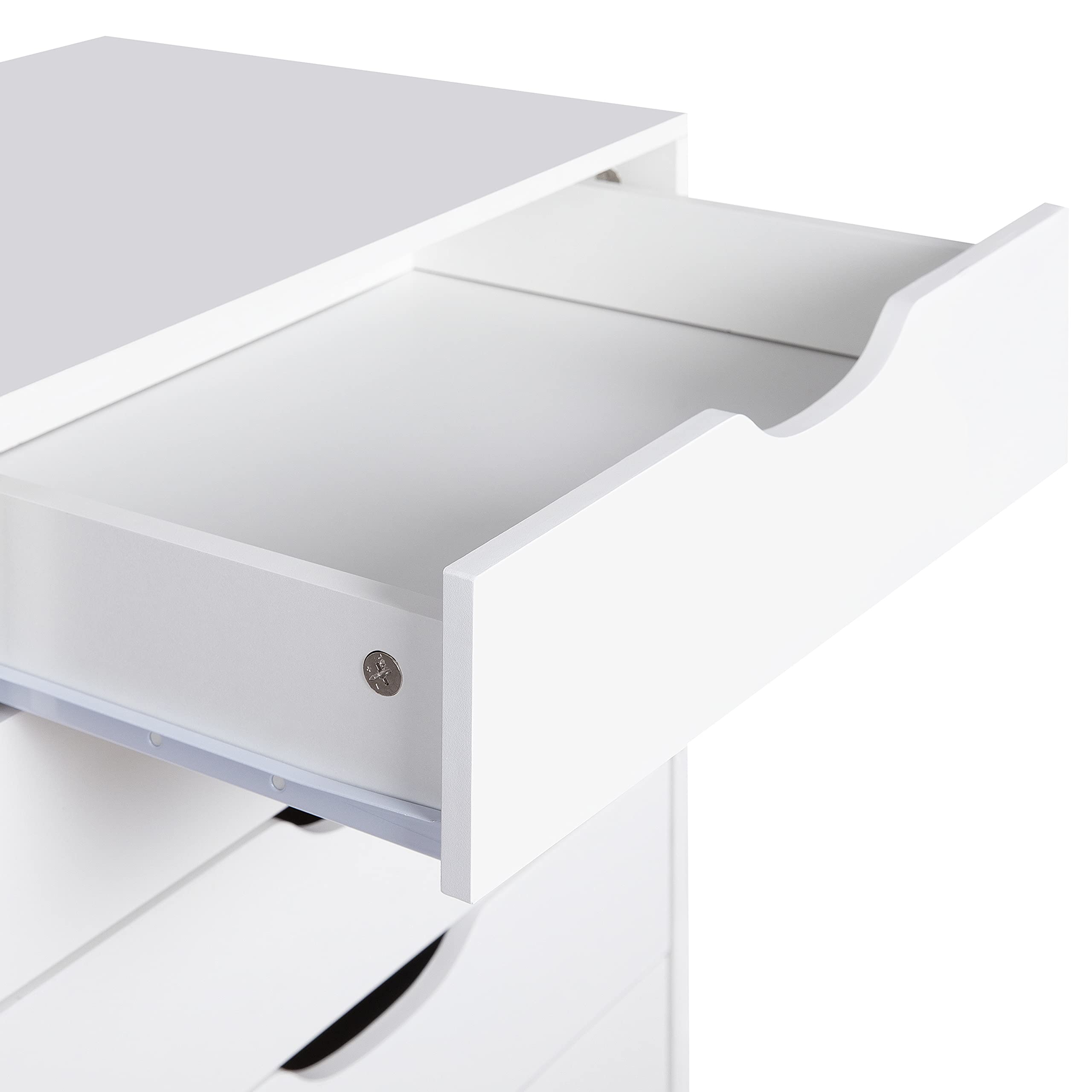 Naomi Home Office Wooden Lateral File Cabinet - 9-Drawer Storage Cabinet for Documents & Files, White - Perfect for Home Office Organization & Workspace Storage