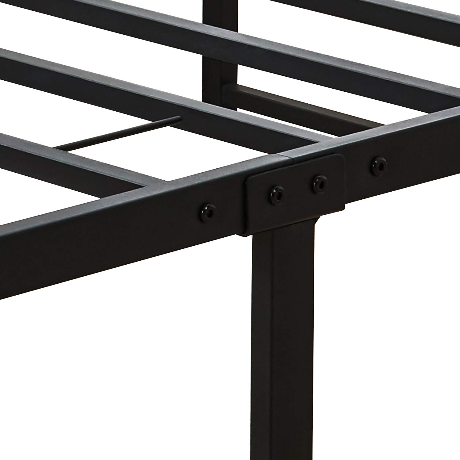 VECELO 14 Inch Full Size Bed Frame with Steel Slat Support - No Box Spring Needed, Sturdy Metal Platform Foundation for Mattress - Perfect for Modern Bedrooms, Guest Rooms & Small Spaces (Black)