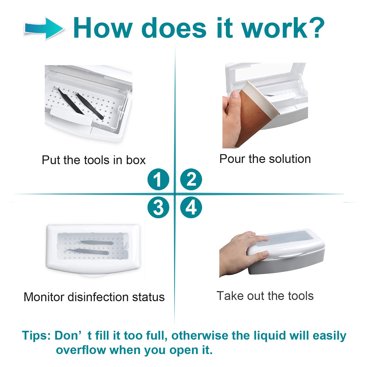 Professional Nail Tool Sterilizer Box - UV Sanitizer for Tweezers, Eyelash Extensions & Manicure Tools | Portable Disinfection Tray for Salons, Spas & Home Use | Perfect for Estheticians & Nail Technicians