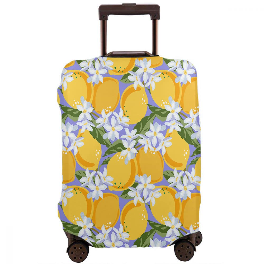 Beabes Lemon Blossom Luggage Cover - Waterproof Suitcase Protector with Daisy Flower Design, Fits 22-24 Inch Travel Bags (Perfect for Vacation, Business Trips & Airplane Travel)