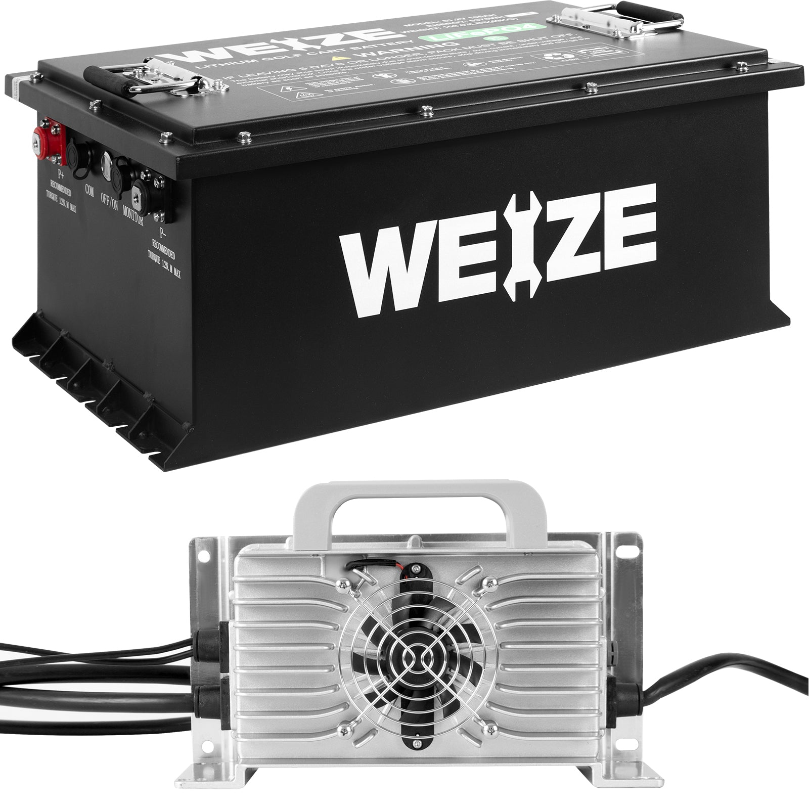 WEIZE Premium 48V 105AH Bluetooth Lithium LiFePO4 Battery for Yamaha Golf Carts - Long-Lasting Power for Golfing, Hunting & Outdoor Adventures