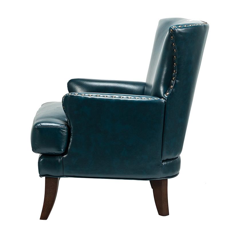 Brooklyn Vegan Leather Armchair - Modern Faux Leather Lounge Chair for Living Room, Office & Dorm - Comfortable Mid-Century Style Accent Chair