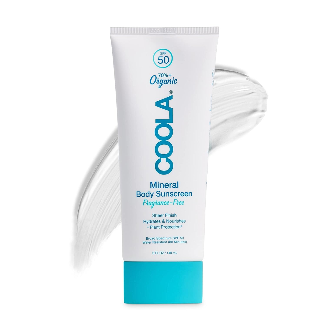 COOLA Mineral Body Organic Sunscreen Lotion SPF 50 - Fragrance Free, Broad Spectrum UVA/UVB Protection, Water Resistant, Reef Safe | Perfect for Beach, Pool & Outdoor Activities