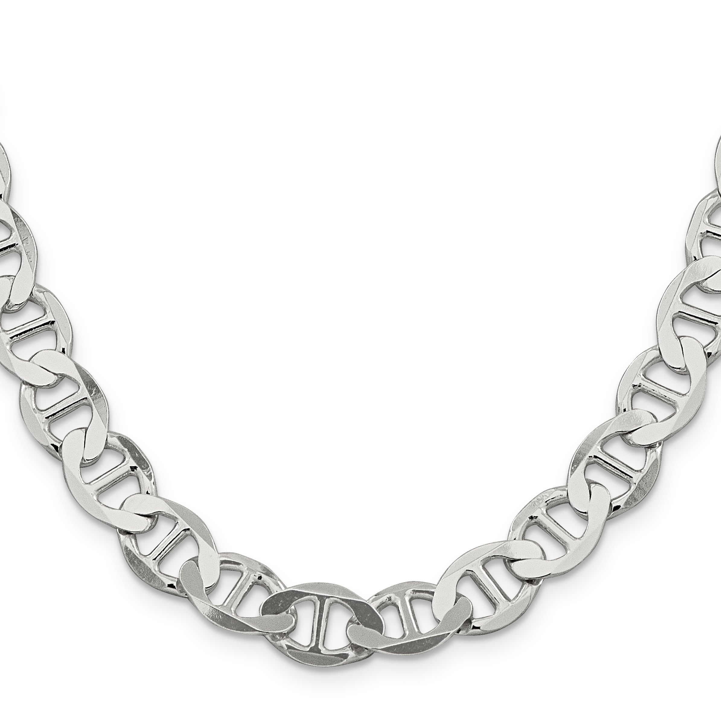 IceCarats 925 Sterling Silver 9.95mm Anchor Mariner Link Chain Necklace for Women - Durable & Hypoallergenic Jewelry Gift for Birthday, Anniversary & Everyday Wear