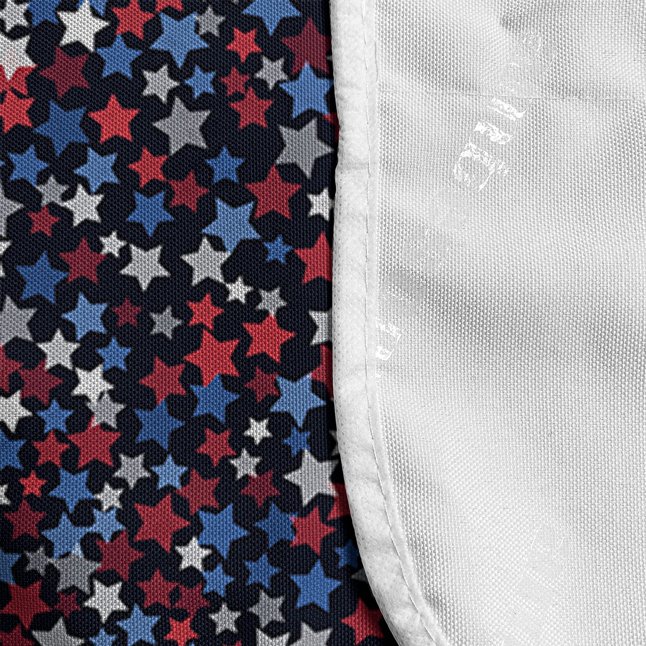 Ambesonne 4th of July Microwave Cover - Patriotic 5-Pointed Stars Print, Waterproof Kitchen Organizer with Pockets, 36x12 Inches, Navy Blue & Dark Pink | Perfect for Independence Day Decor & Holiday Kitchen Protection