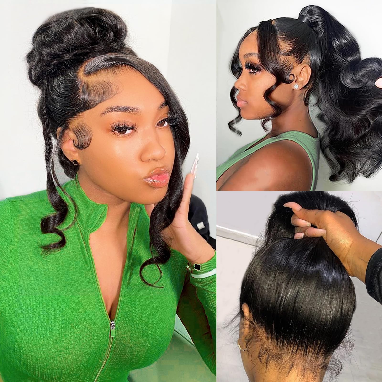 22 Inch 360 Lace Front Wigs Human Hair - Pre Plucked 200% Density Body Wave Frontal Wig | HD Lace Glueless Wig with Baby Hair for Black Women | Perfect for Daily Wear, Parties & Special Occasions