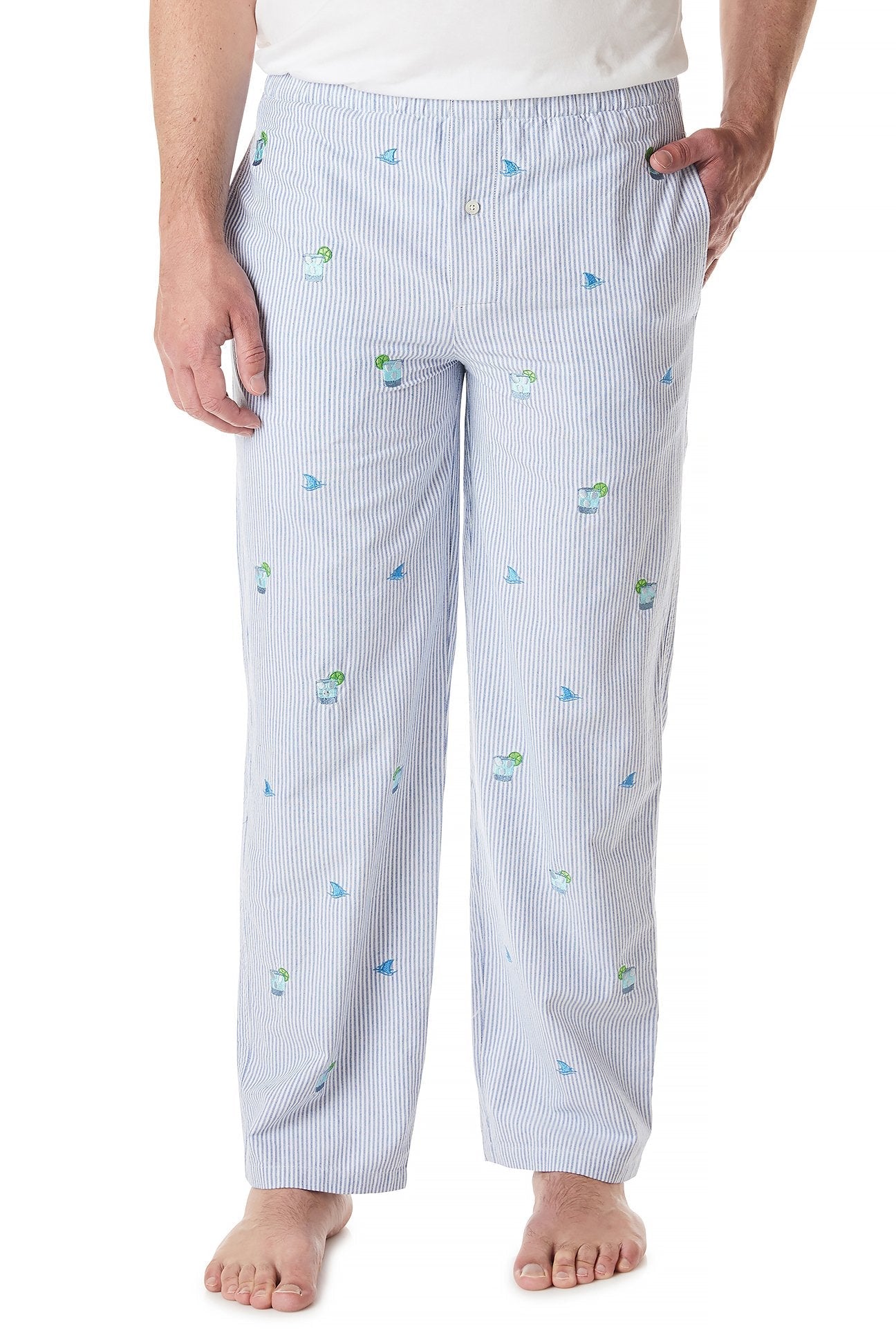 Fin & Tonic Oxford Blue Striped Sleep Pants - Soft & Comfortable Lounge Pants for Women, Perfect for Relaxing at Home, Lounging or Sleeping