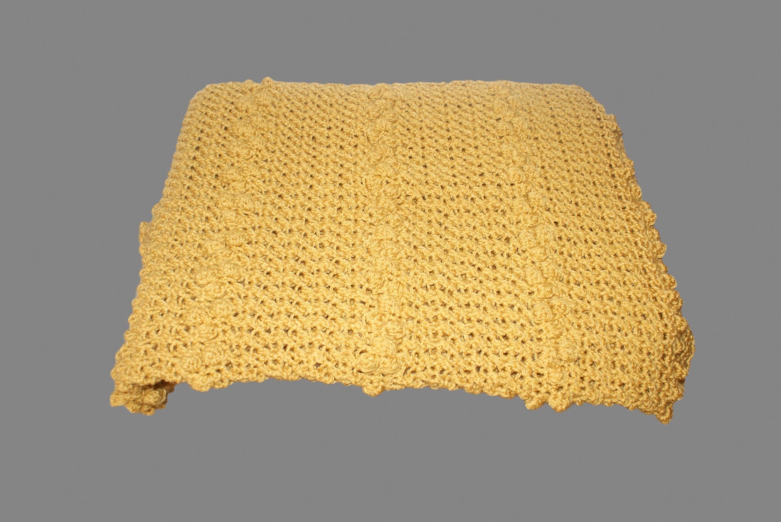 Handmade Crochet Baby Afghan Blanket - Soft Gold Knit Blanket for Newborns, Infants & Dolls - Perfect for Nursery, Crib, Stroller & Photo Shoots - Luxurious Gift for Baby Showers & Birthdays