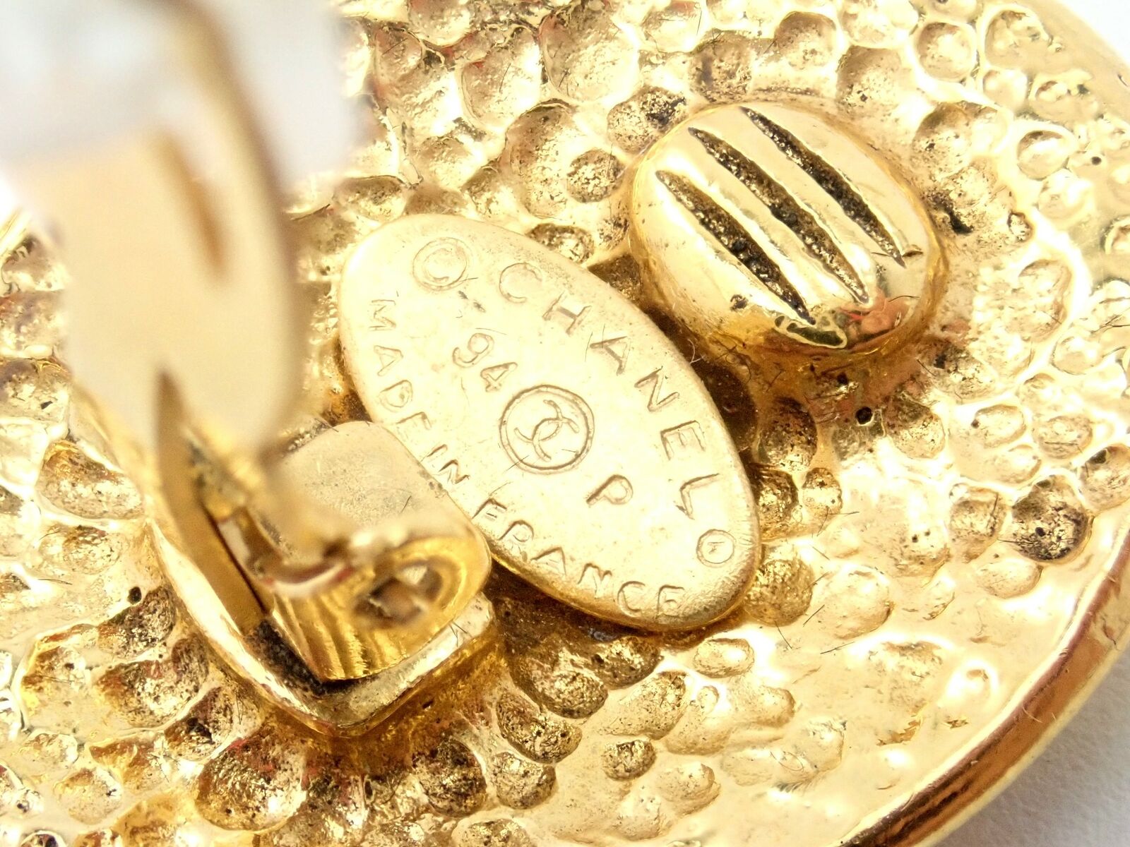 Vintage Chanel Paris France Logo Earrings - 1994 Spring Collection | Authentic Rare Designer Jewelry for Women | Perfect for Parties, Weddings & Special Occasions