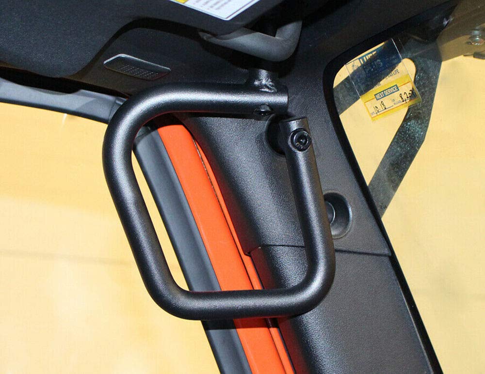 Fishbone Offroad Jeep JK Grab Handles - Front Pair for 2007-2017 Wrangler JK (2 Door & 4 Door Models) - Heavy Duty Steel Construction with Black Textured Powder Coat Finish | Perfect for Off-Roading, Rock Crawling & Trail Adventures