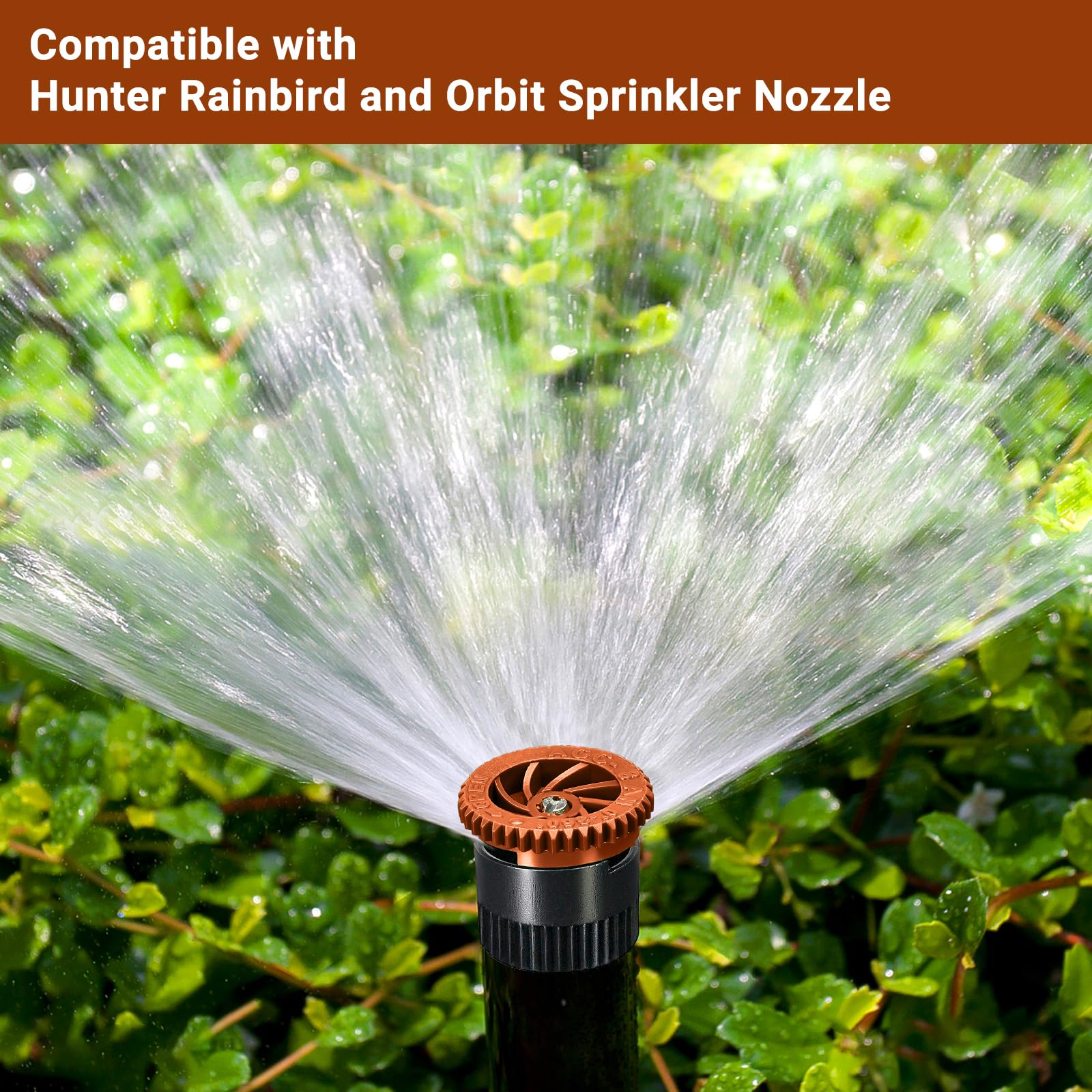 10-Piece Adjustable Arc Nozzle Replacement Kit for Pop-Up Sprinklers - Compatible with Most Garden Lawn Irrigation Systems (8AN) - Perfect for Residential & Commercial Landscaping Watering Solutions