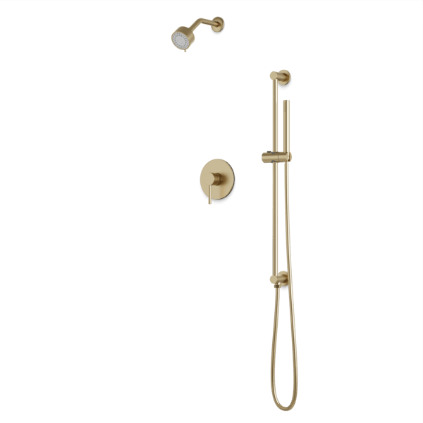 Premium Round 2-Way Pressure Balance Shower Trim Kit with Multifunction Rainfall Shower Head & Handheld Shower on Adjustable Slide Bar - Perfect for Bathroom Renovation & Spa-Like Shower Experience