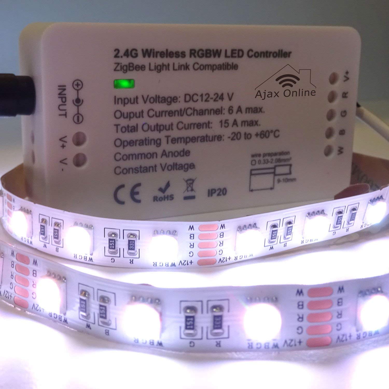 Smart LED Strip Light Controller - RGB CCT/RGBW Zigbee Dimmer for DC12-24V LED Strips, Compatible with Amazon Echo Plus | Perfect for Home Theater Lighting, Bedroom Ambience & DIY Home Decor