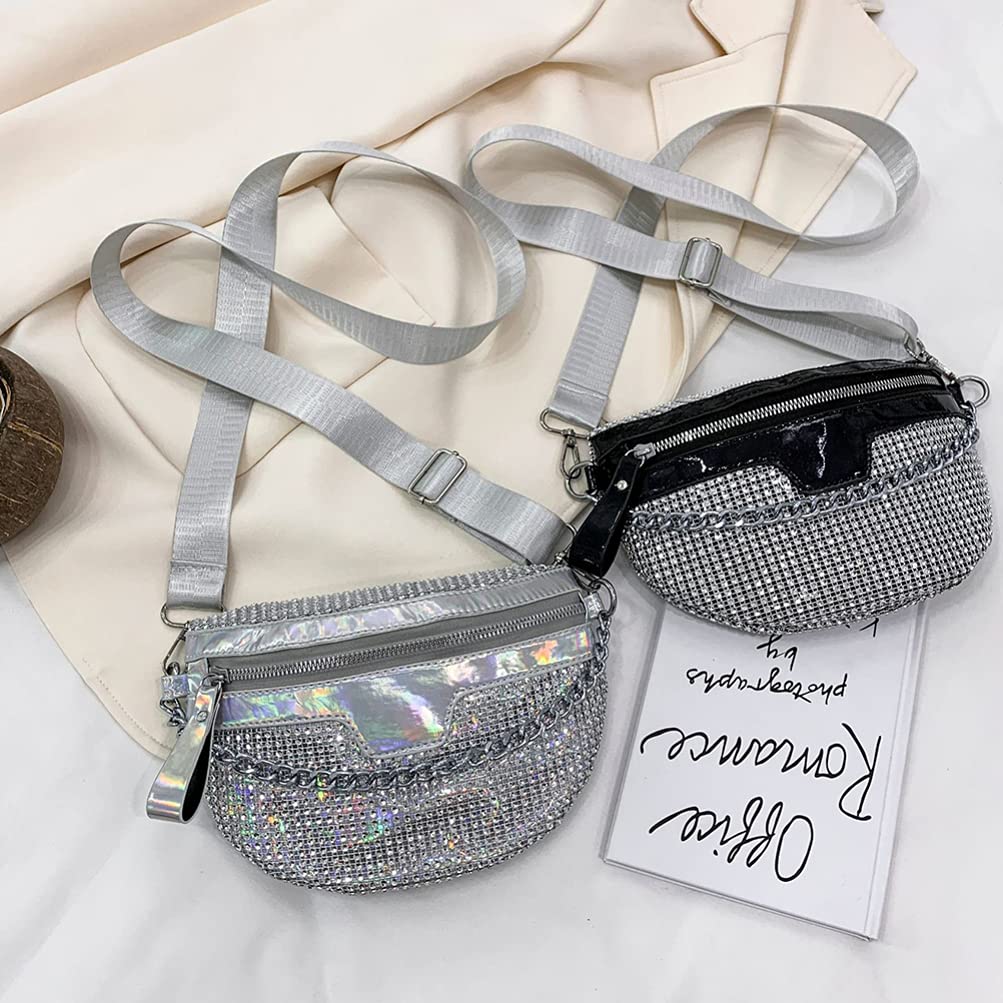 Stylish Rhinestone Waist Bag for Women - Crossbody Pouch, PU Leather Messenger Bag, Festival Purse & Wallet - Perfect for Concerts, Travel, and Everyday Use