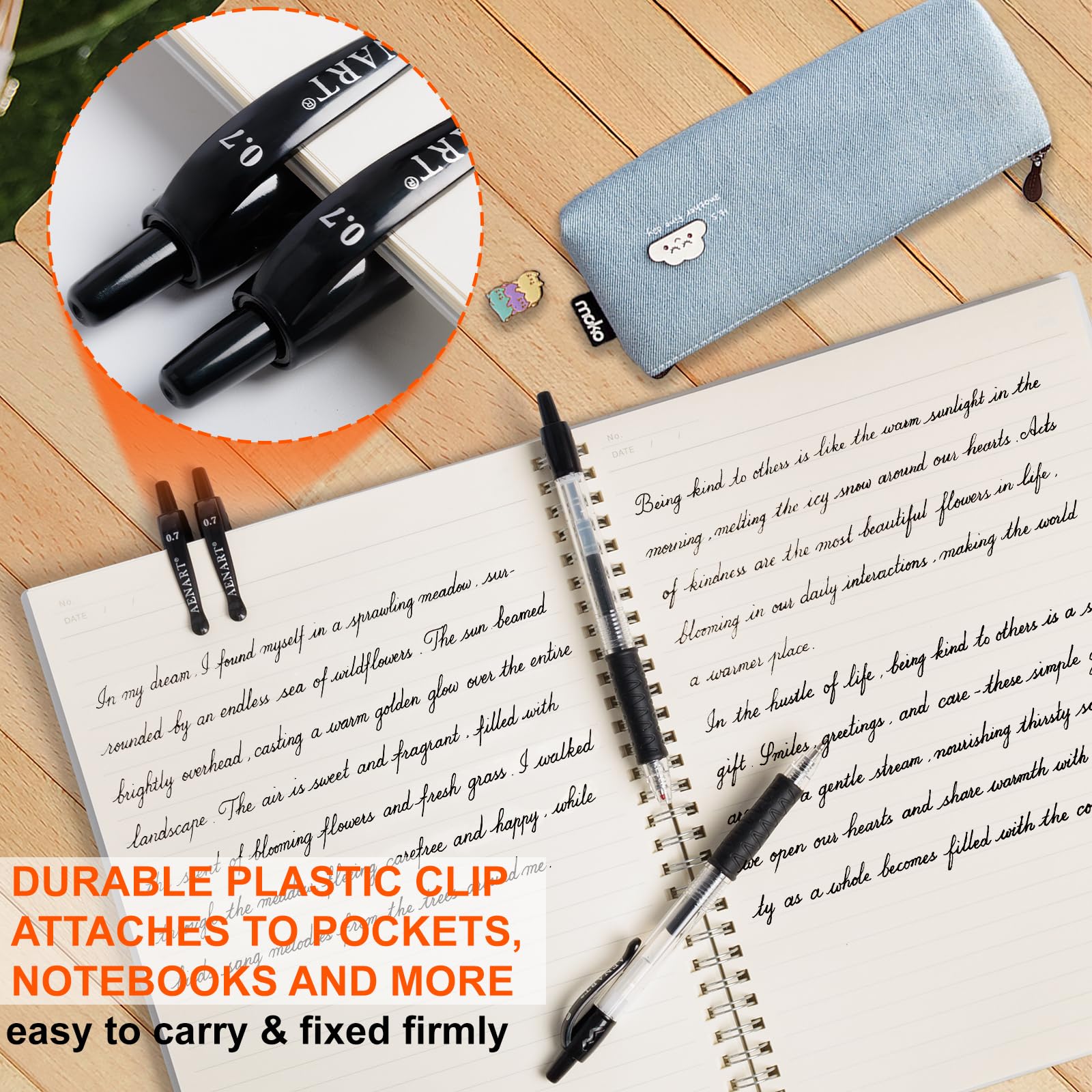 30 Pack Black Gel Pens - 0.7mm Fine Point Retractable for Smooth Writing | School & Office Supplies