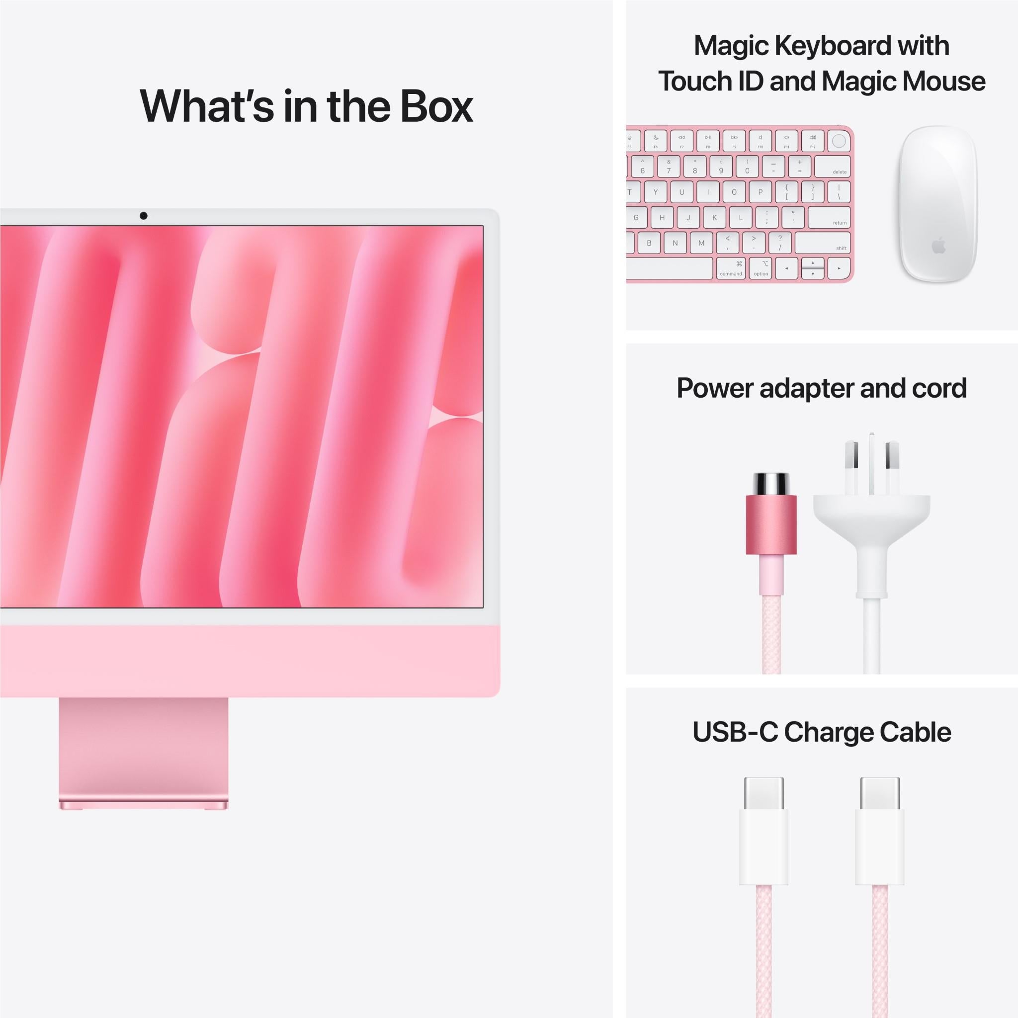Apple iMac 24-inch with Retina 4.5K Display, M4 Chip (10-core CPU, 16GB RAM, 512GB SSD) in Pink - 2024 Model | Perfect for Graphic Design, Video Editing & Home Office Use