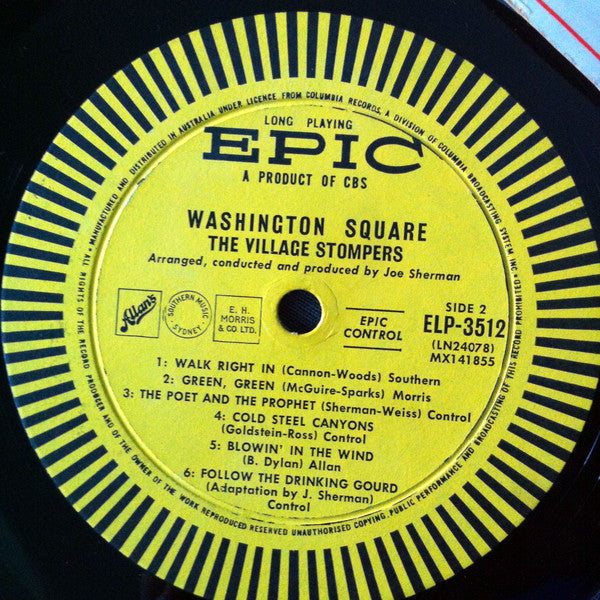 The Village Stompers - The Original Washington Square LP Vinyl Album (Mono, VG Condition) - Perfect for Vintage Music Collectors & Jazz Enthusiasts