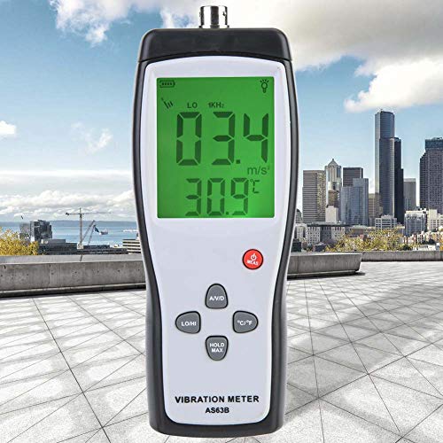 Portable Digital Vibration Analyzer Tester with LCD Display & Alarm - Accurate Vibrometer for Moving Machinery | Industrial Equipment Maintenance & Machine Health Monitoring