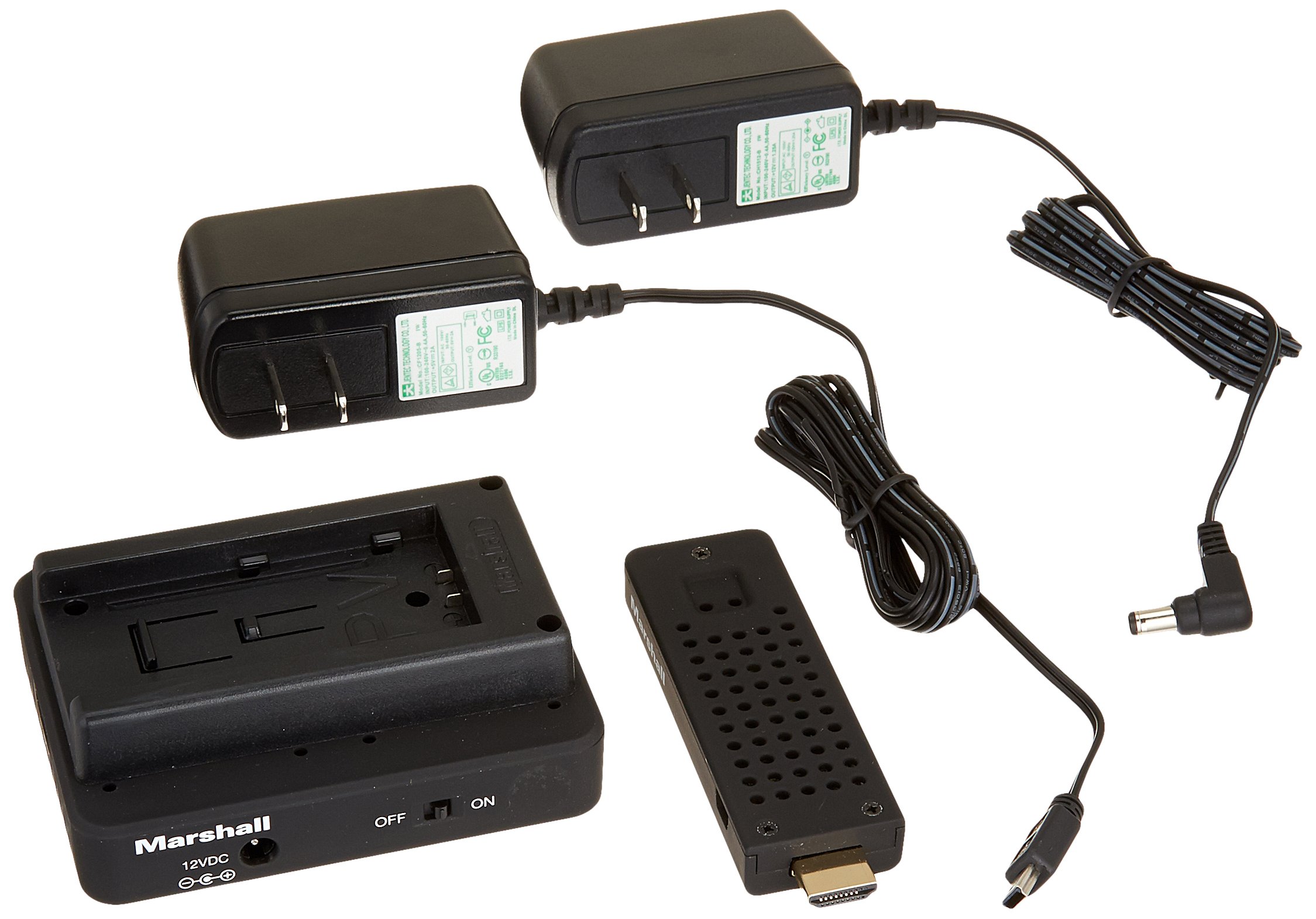 Marshall Electronics WP-2P Wireless HDMI Video Transmitter & Receiver System - 1080p Full HD, Low Latency, 300ft Range - Perfect for Live Streaming, Church Broadcasts & Conference Room Presentations (Black)