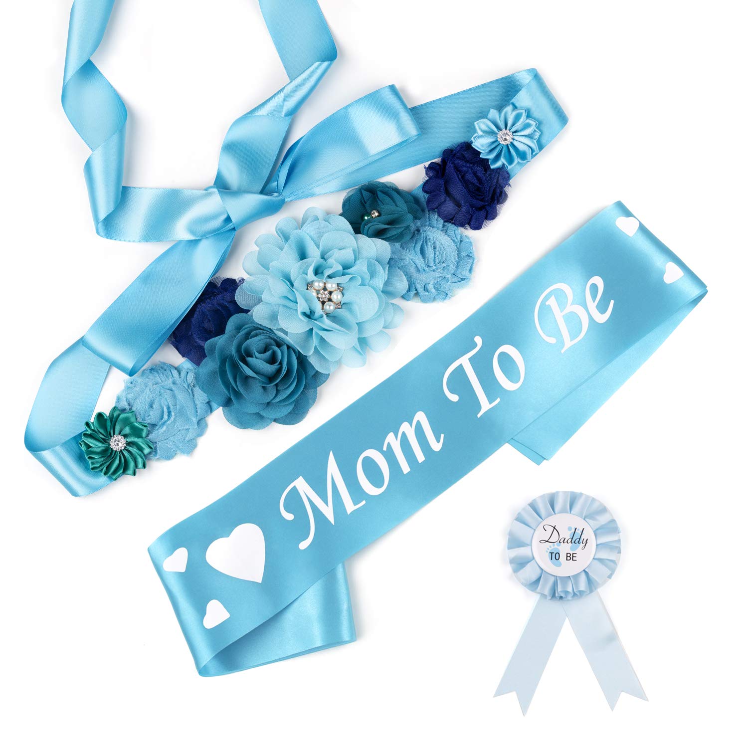 Mom to Be Sash & Corsage Pin - Baby Shower Decorations, Gender Reveal Party Supplies, Maternity Photo Props - Perfect for Pregnancy Announcements, Mommy-to-Be Gifts & Maternity Dress Accessories