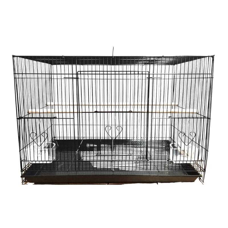 DAYANG 601 Large Bird Cage 60x42x41 Inches - Black Metal Aviary for Parrots, Cockatiels & Small Birds - Perfect for Home, Office or Outdoor Use