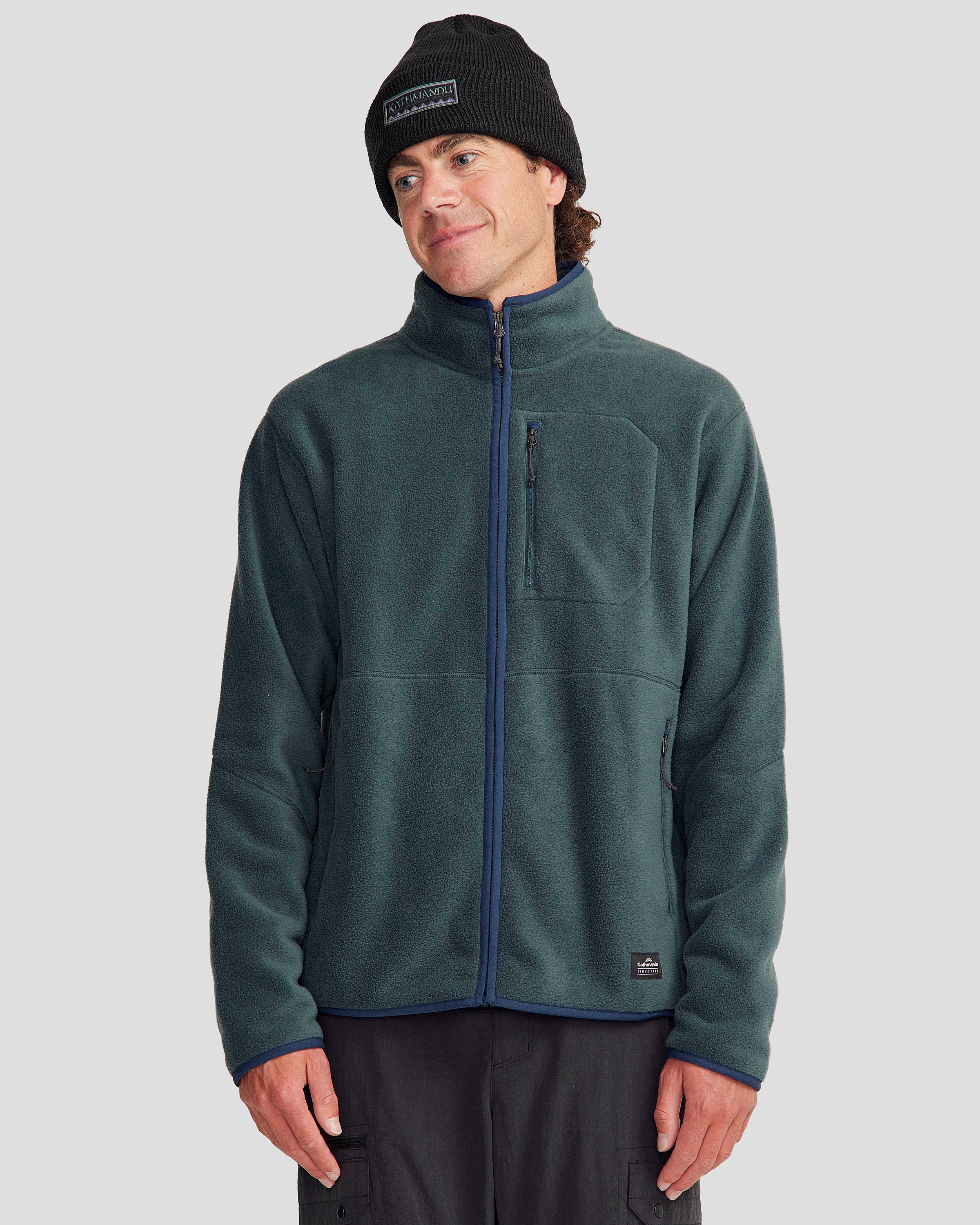 Men's Trailhead Fleece Jacket - Lightweight Warm Winter Outdoor Jacket for Hiking & Camping in Deep Forest Green