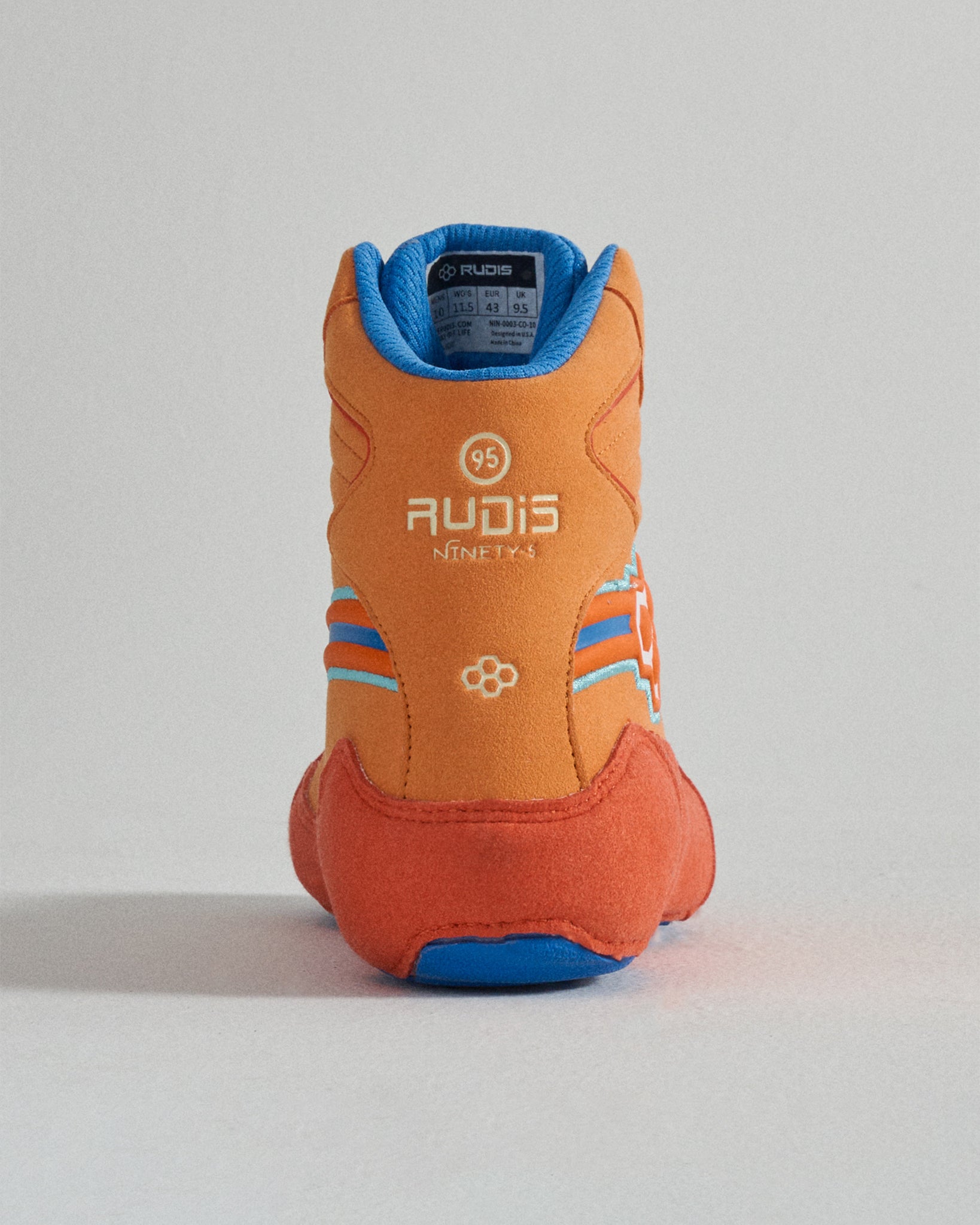 RUDIS Ninety 5 Youth Wrestling Shoes - Lightweight & Breathable for Kids - Perfect for Training, Competitions & Matches (Orange)