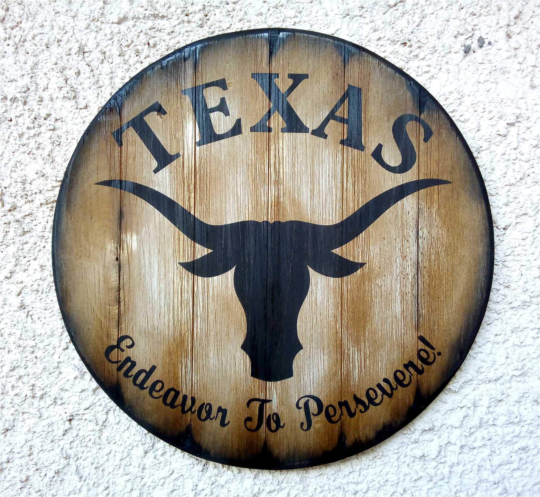 Personalized Texas Wall Sign - Rustic Whiskey Barrel Inspired Decor for Man Cave & Home Bar - Perfect for Western Themed Rooms & Cowboy Gifts