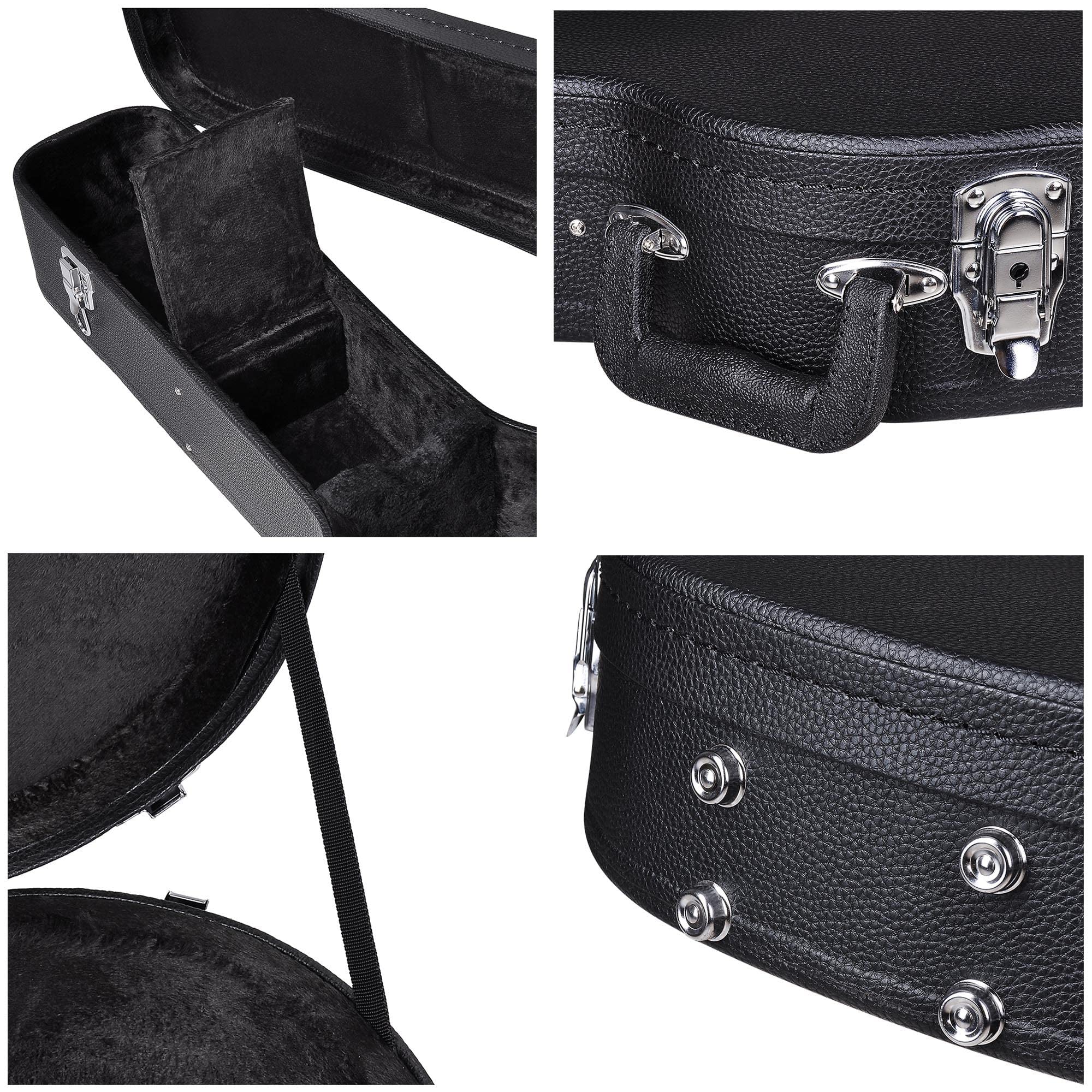 Premium AW Hard Dreadnought Acoustic Guitar Case - 41 Inch Wooden Hardshell with Lock & Accessory Compartment | Airline Approved Travel Protection | Perfect for Musicians, Performers & Frequent Flyers | Black