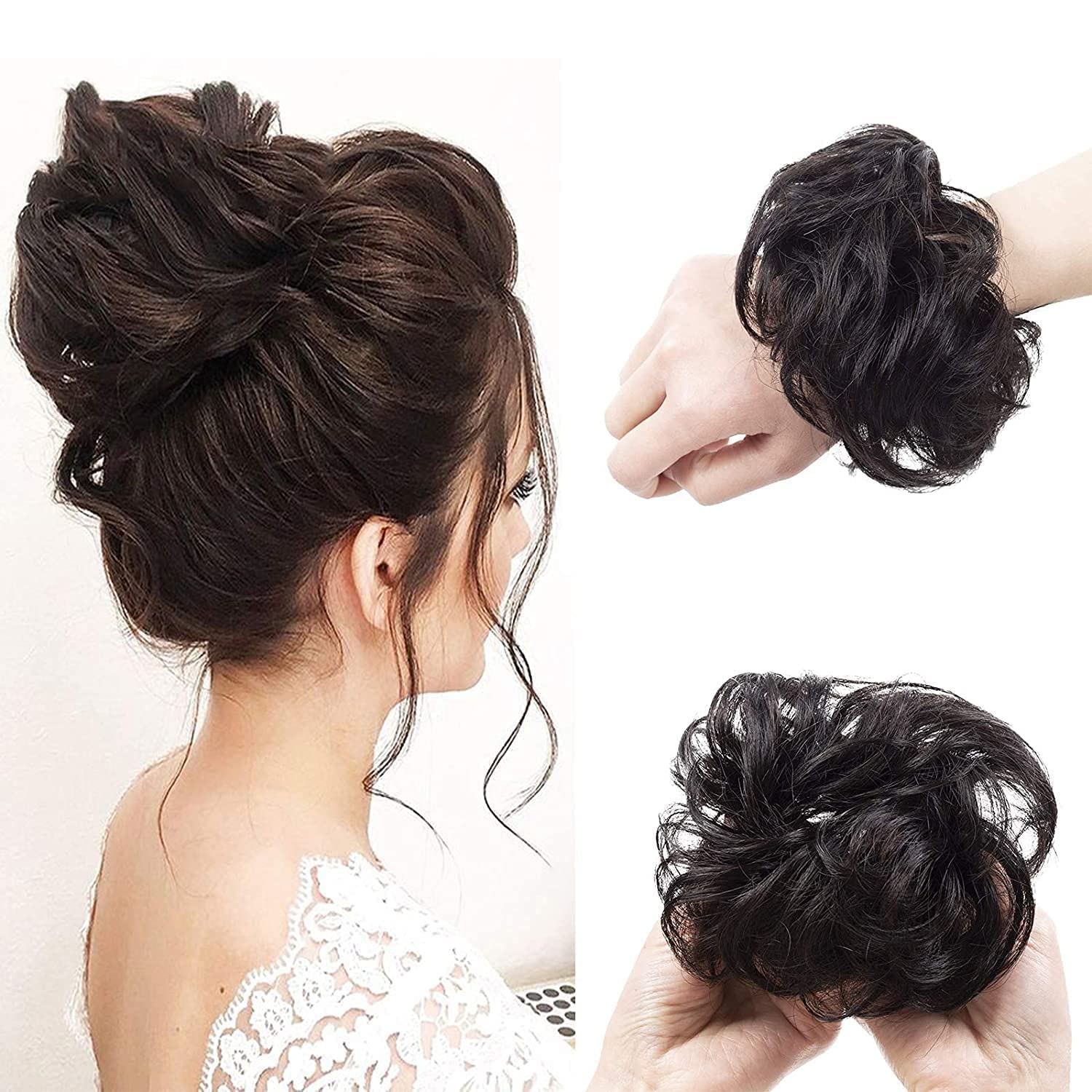 ORIBOX Messy Bun Hair Extension for Women & Girls - Natural Brown Hairpiece | Clip-in Ponytail Extension | Easy to Use & Style | Perfect for Parties, Weddings & Everyday Hairstyles