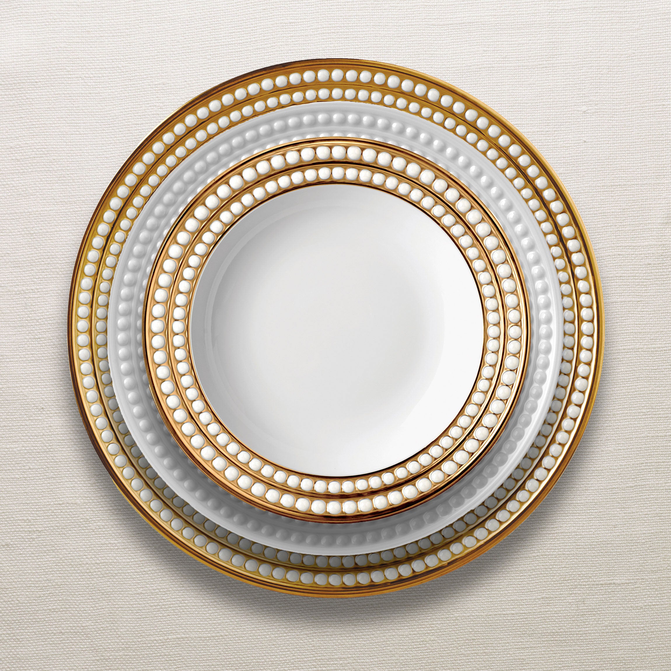 Perlée Luxury Gold Dinnerware Set - Elegant Tableware for Fine Dining, Weddings & Special Occasions