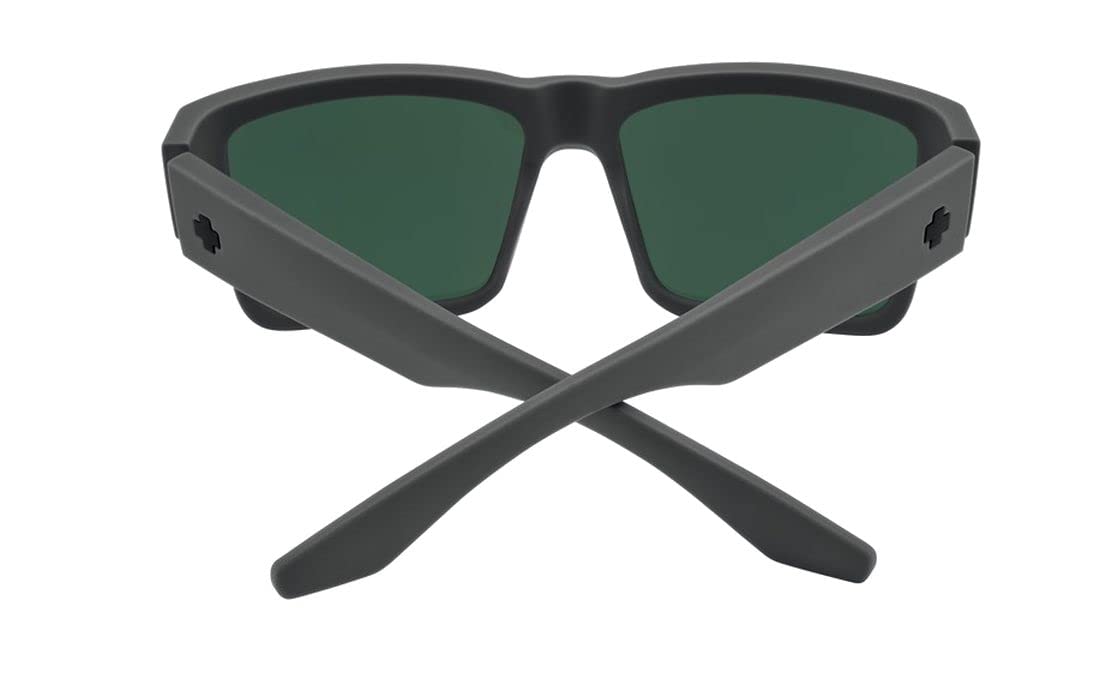 Spy Cyrus Polarized Sunglasses - Soft Matte Dark Gray Frame with Happy Lens + Hard Case | UV Protection for Driving, Fishing & Outdoor Activities
