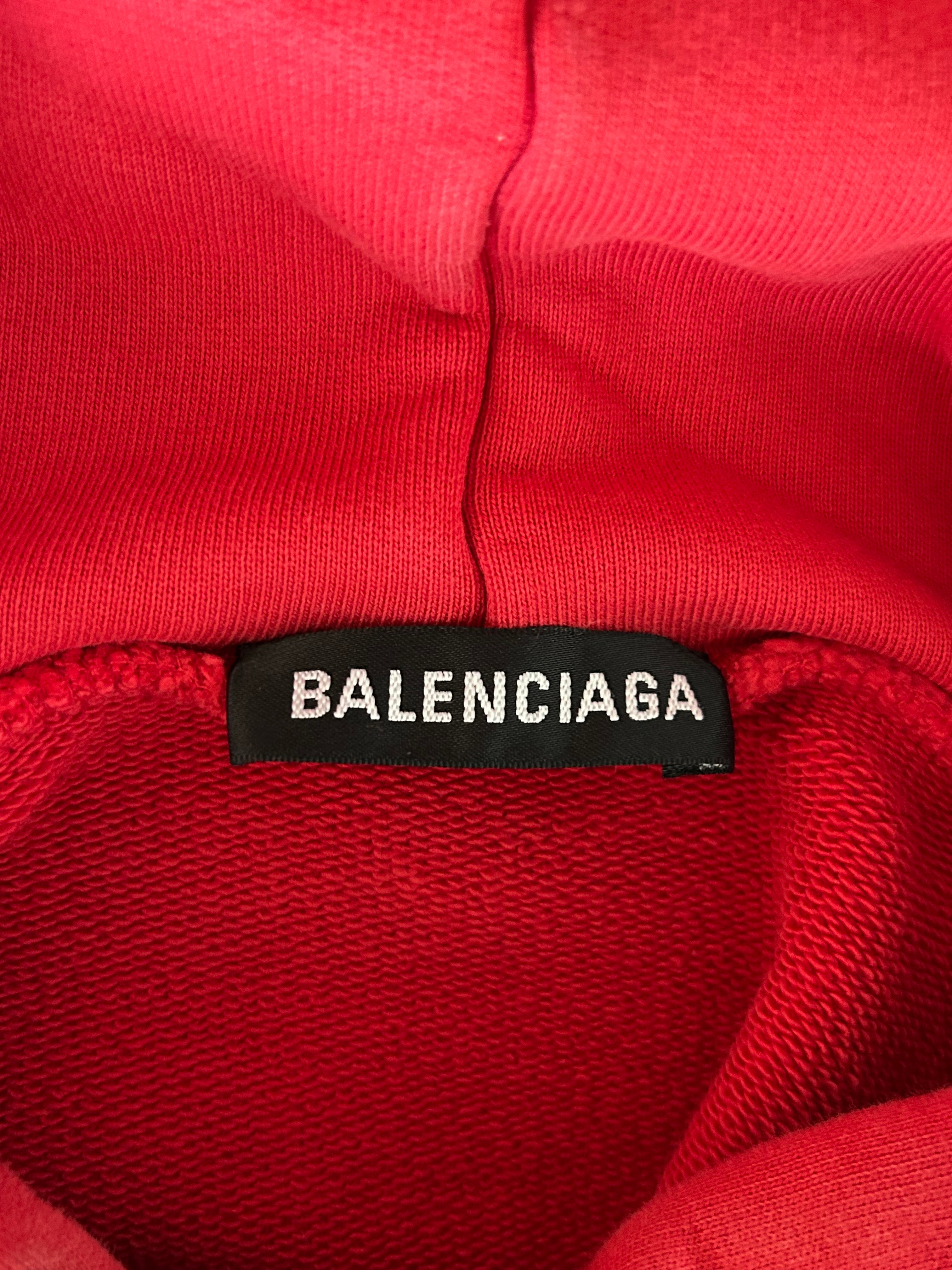 Balenciaga Red and White Logo Hoodie for Men & Women | Streetwear Fashion | Casual Wear & Gym Outfit