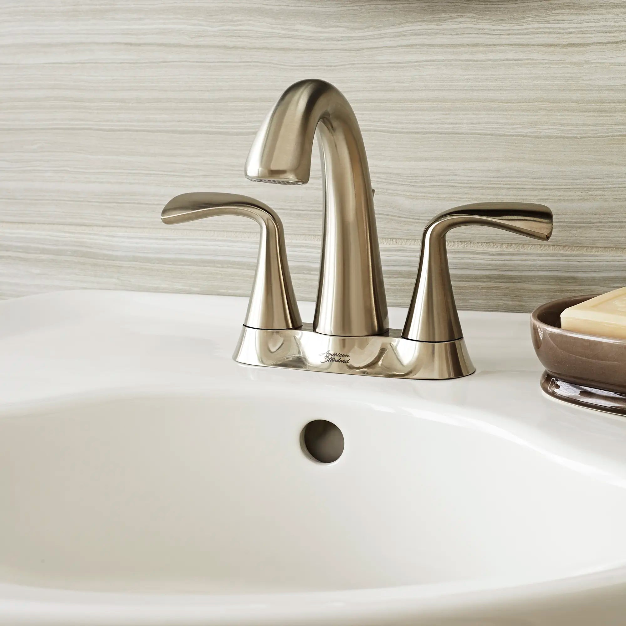 Fluent® 4 Inch Centerset 2 Handle Bathroom Faucet - 1.2 GPM/4.5 LPM Water Saving - Lever Handles - Perfect for Small Bathrooms & Powder Rooms
