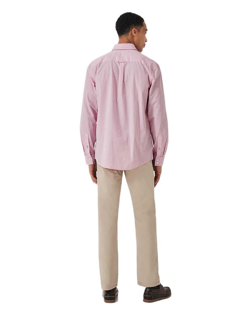 Men's Classic Micro Stripe Crew Neck Shirt - Casual & Comfortable Button Down for Office, Travel & Everyday Wear