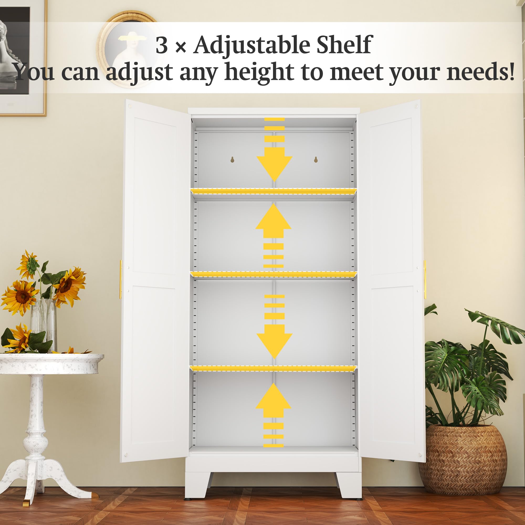 White Metal Storage Cabinet - 61