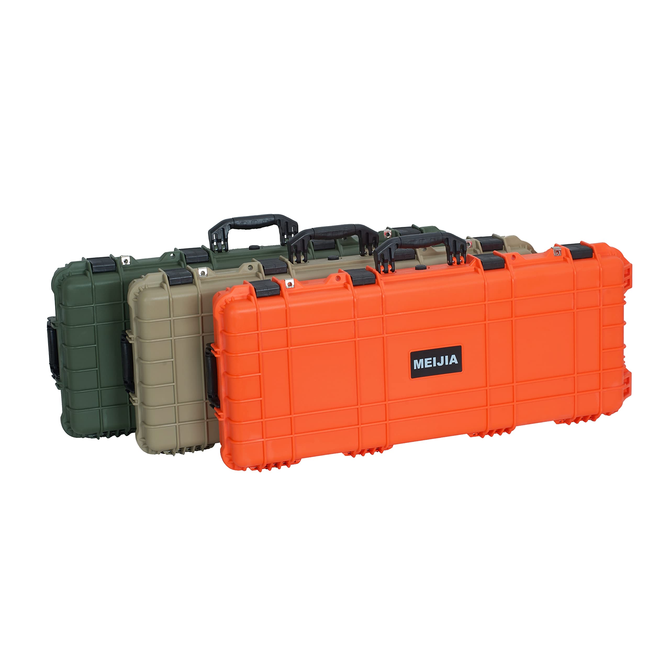 MEIJIA Waterproof Rolling Rifle Case with Wheels & Foam - for Guns, Shotguns, Airsoft (Outdoor/Shooting Range)