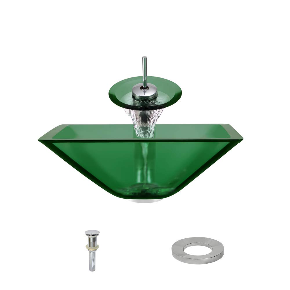 603 Emerald Chrome Waterfall Bathroom Faucet Set - Modern Waterfall Spout for Sink, Vanity & Bathroom Decor - Perfect for Home, Hotel & Spa Renovation