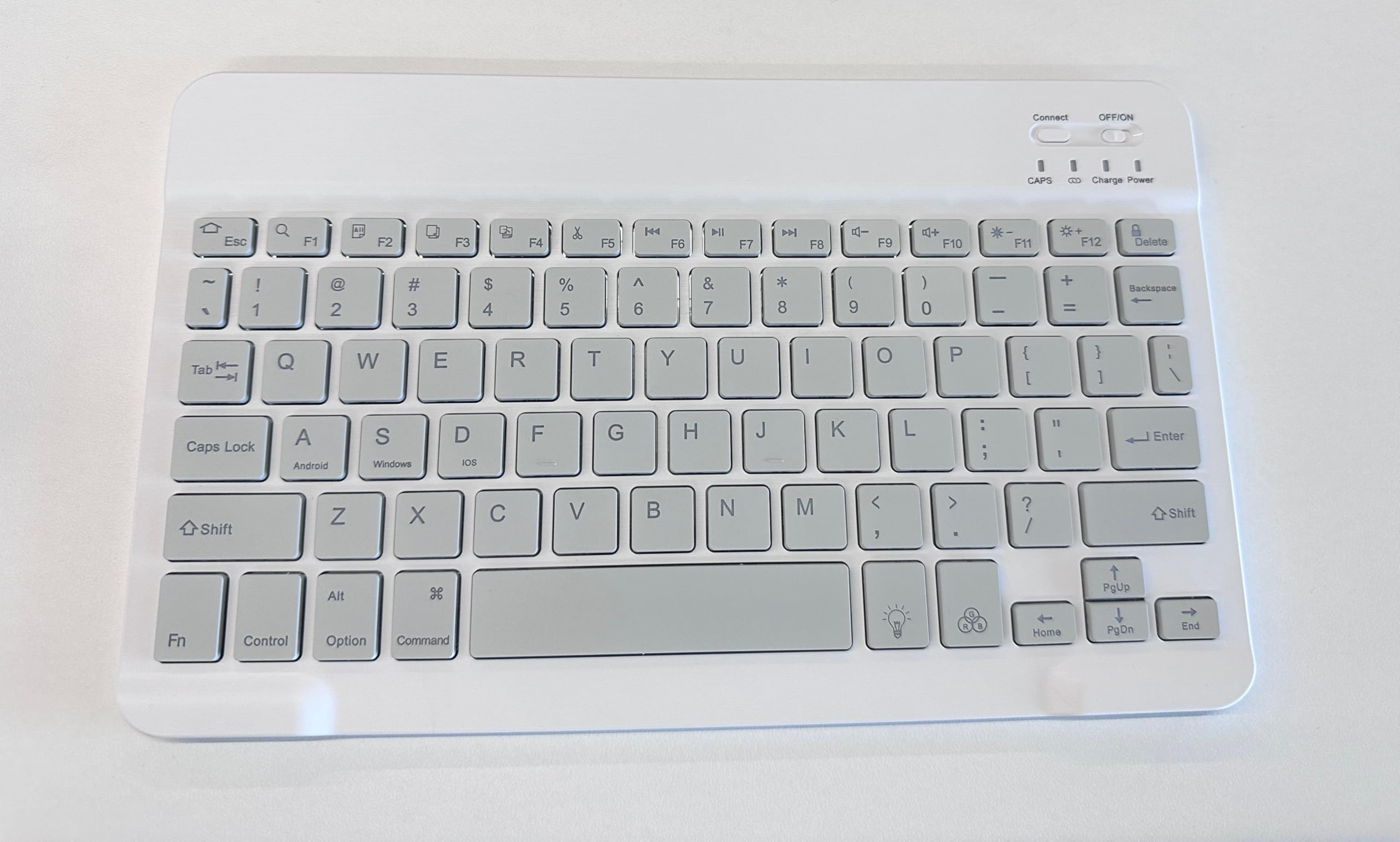 TECURS Wireless Bluetooth Keyboard and Mouse Combo - 7-Color Backlit Rechargeable for iPad 10th/9th/8th Gen, iPad Pro/Air/Mini (iPadOS 13+) - White Grey - Perfect for Home Office, Remote Work & iPad Productivity
