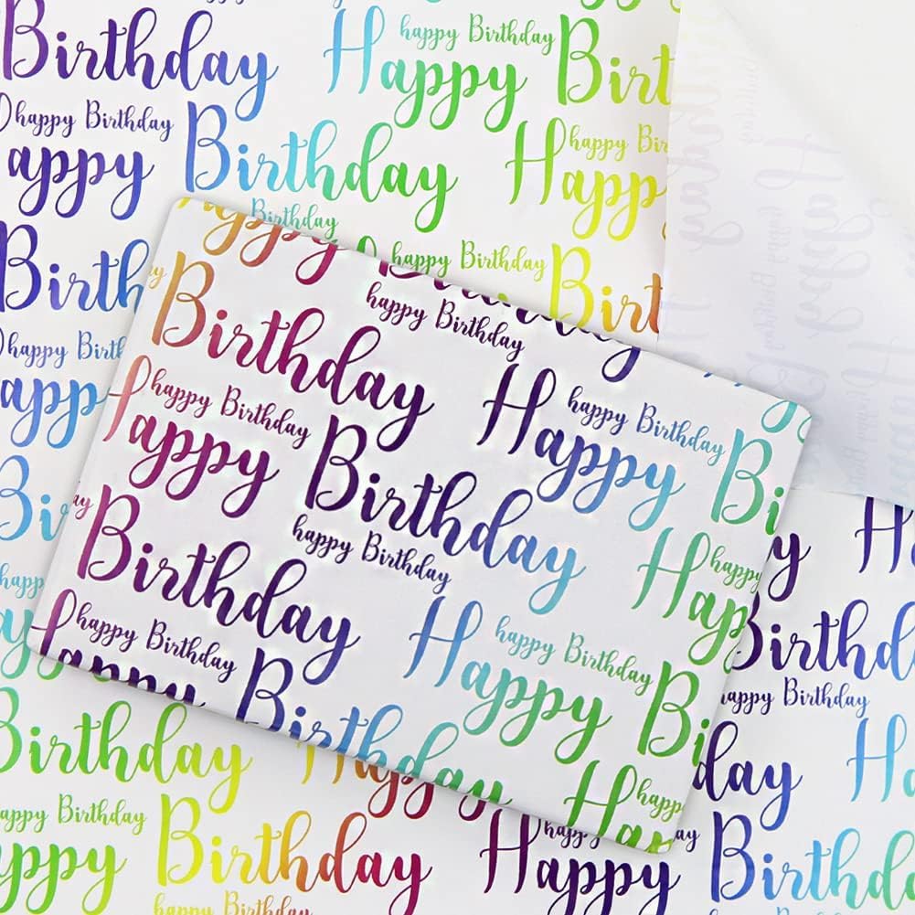 AccuPrints Premium Birthday Wrapping Paper - 6 Sheets (20