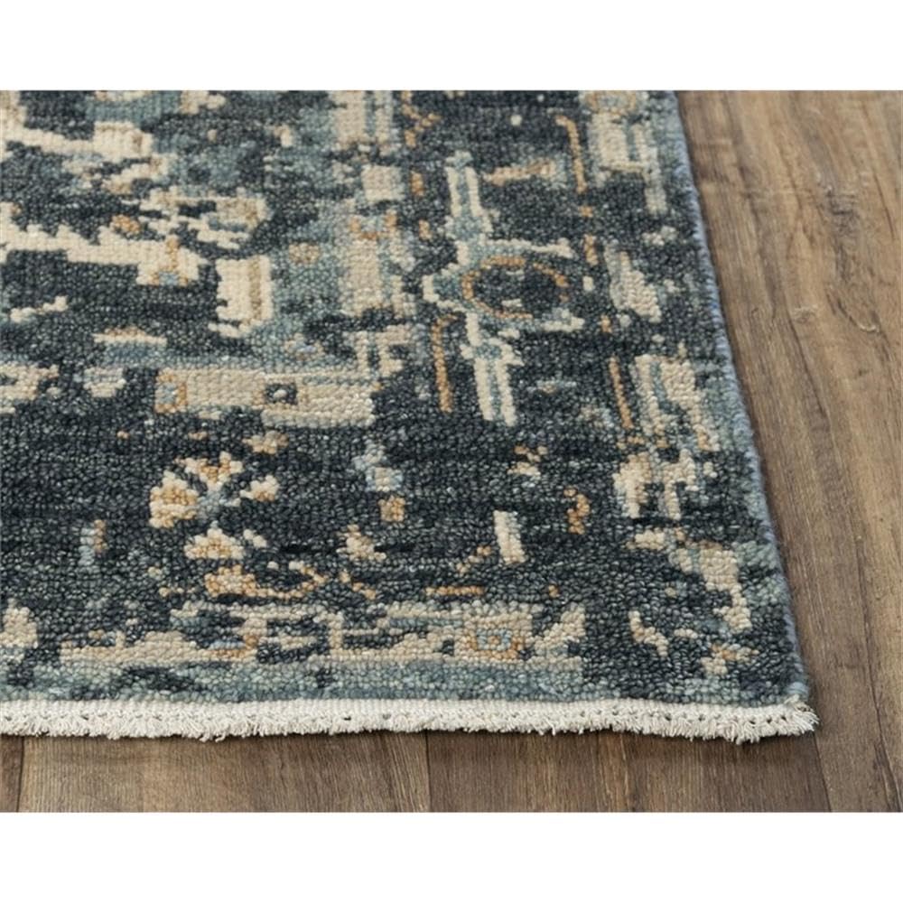 Hand-Knotted Blue Area Rug 9x12 - Traditional Decor for Living Room