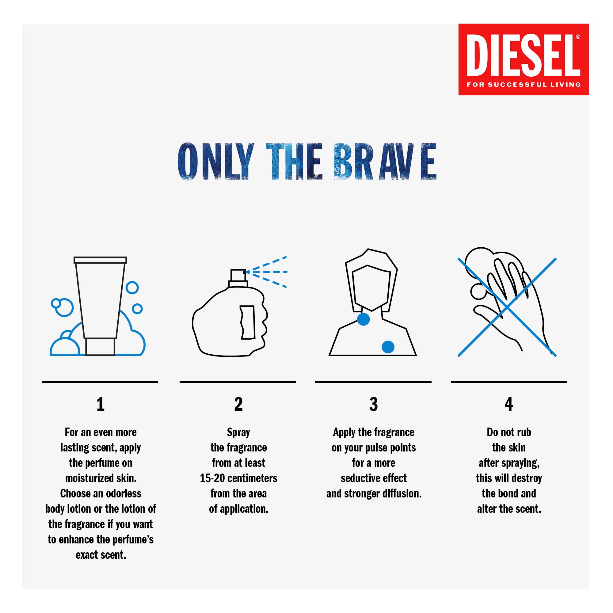 Diesel ONLY THE BRAVE Men's Cologne Gift Set - 4.2 oz Eau de Toilette, 3.4 oz & 1.7 oz Shower Gels - Fresh Woody Fragrance for Men - Perfect for Daily Use, Gifts & Special Occasions