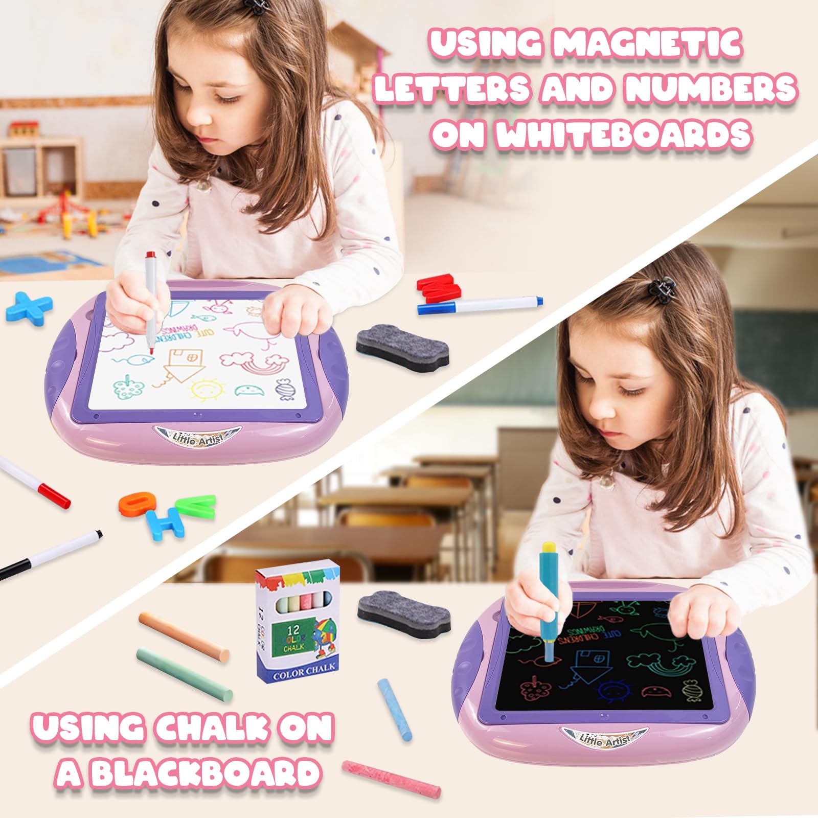 Magnetic Letters and Numbers Learning Toys for 1-2 Year Old Girls | Educational Toddler Toys with Alphabet & Counting | Unicorn Pink Gift for Birthday & Christmas | Perfect for Preschool Learning & Playtime Activities