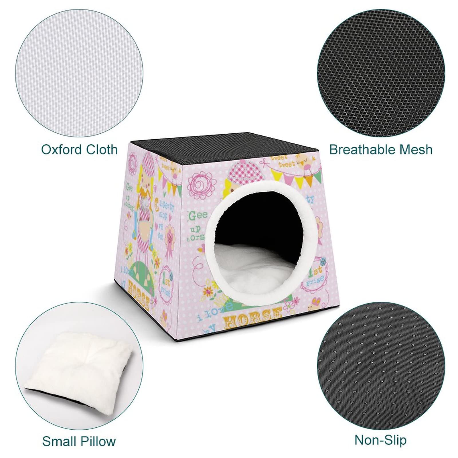 3-in-1 Foldable Cat House with Removable Cushion - Multi-Functional Cat Bed, Sofa & Scratching Post - Pink Pet Furniture for Indoor Cats - Perfect for Playtime, Napping & Lounging in Living Rooms or Bedrooms
